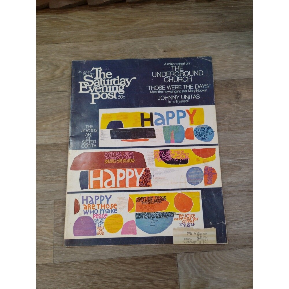 The Saturday Evening Post - 1969 Church  Vintage Classic Rare Out Of Print.